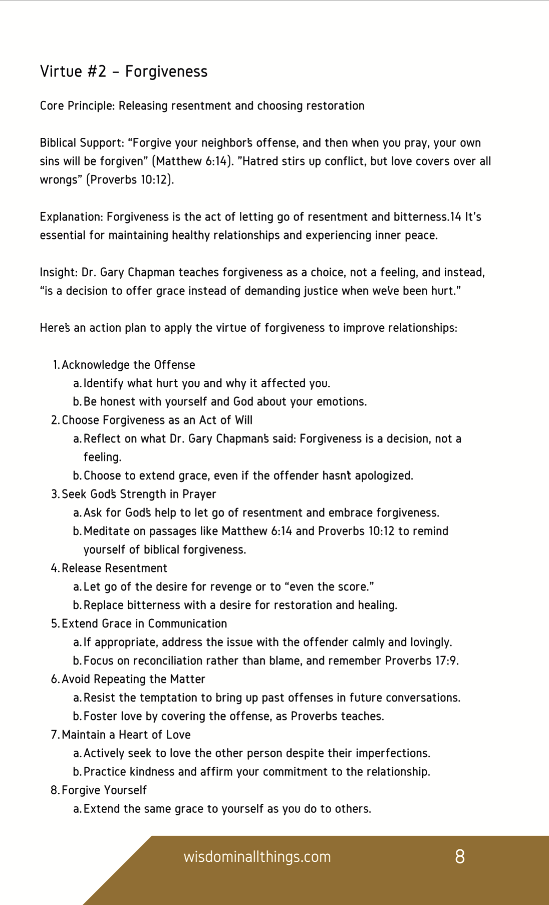 Free Download - 8 Virtues from Proverbs for Better Relationships